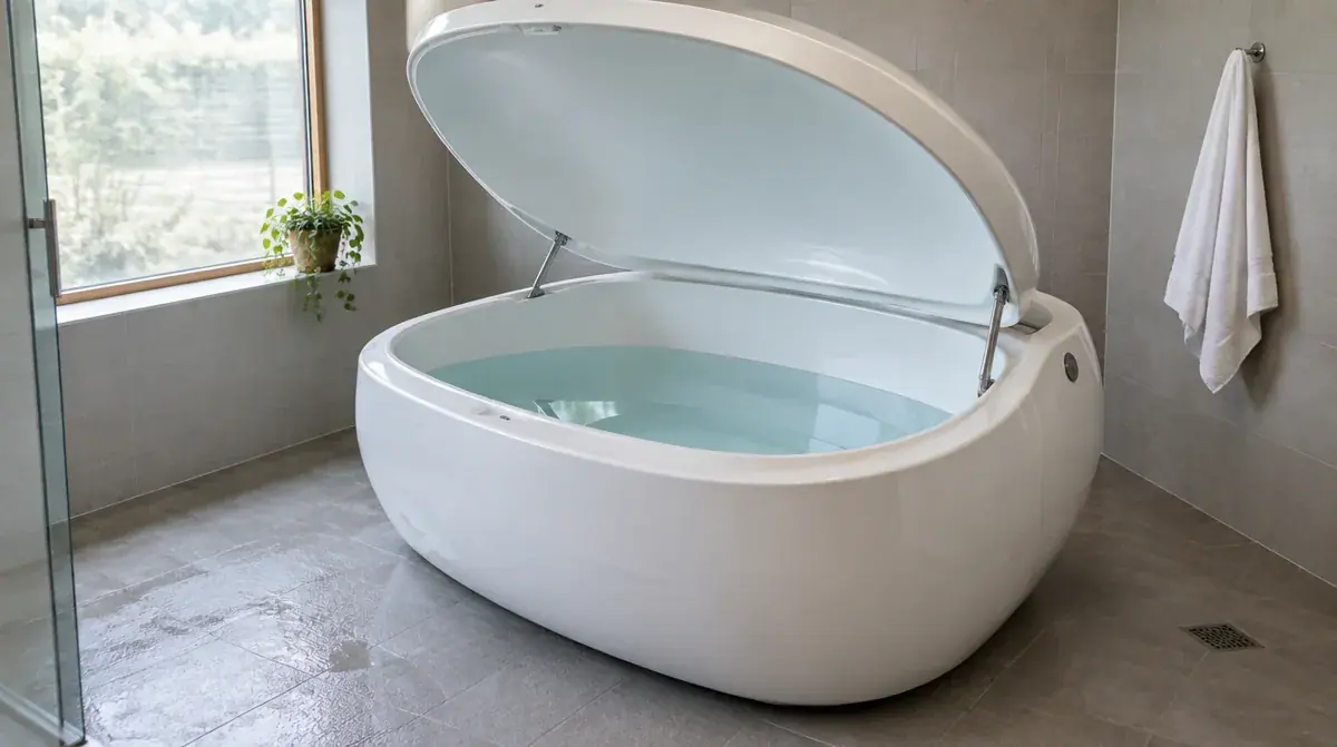 An open float pod in a private room